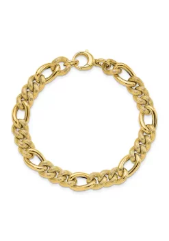Best Sale 🎉 14K Yellow Gold Polished and Textured Hollow Fancy Link Bracelet by Belk & Co. ❤️ -DealsBelk & Co. Store Belk 34366