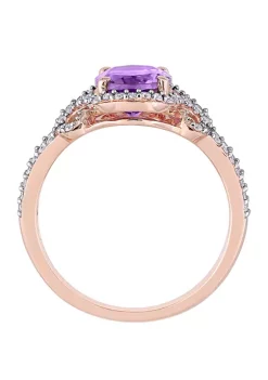 Coupon 🛒 2 ct. t.w. Amethyst, 1/3 ct. t.w. Diamond Halo Split Shank Ring by Belk & Co. 💯 -DealsBelk & Co. Store Belk 34372