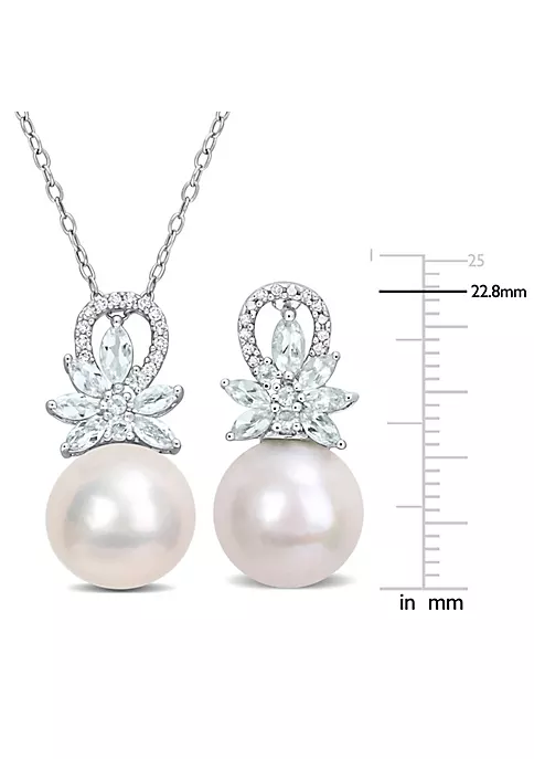 Buy โ๏ธ 2-Piece Set of 11-12MM Freshwater Cultured Pearl, 1/6 ct. t.w. Diamond and 1.8 ct. t.g.w. Aquamarine Earrings and Pendant with Chain in Sterling Silver by Belk & Co. ๐ 3 Buy โ๏ธ 2-Piece Set of 11-12MM Freshwater Cultured Pearl, 1/6 ct. t.w. Diamond and 1.8 ct. t.g.w. Aquamarine Earrings and Pendant with Chain in Sterling Silver by Belk & Co. ๐ - Image 3