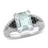 Flash Sale 😉 2 CT TGW Ice Aquamarine and 3/8 CT TW Black and White Diamond Ring in Sterling Silver with Black Rhodium Plated by Belk & Co. 🌟