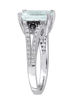 Flash Sale 😉 2 CT TGW Ice Aquamarine and 3/8 CT TW Black and White Diamond Ring in Sterling Silver with Black Rhodium Plated by Belk & Co. 🌟 -DealsBelk & Co. Store Belk 34392