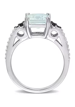 Flash Sale 😉 2 CT TGW Ice Aquamarine and 3/8 CT TW Black and White Diamond Ring in Sterling Silver with Black Rhodium Plated by Belk & Co. 🌟 -DealsBelk & Co. Store Belk 34394