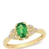 Hot Sale 👏 1 ct. t.w. Tsavorite and 1/10 ct. t.w. Diamond Accent Ring in 10k Yellow Gold by Belk & Co. 🥰