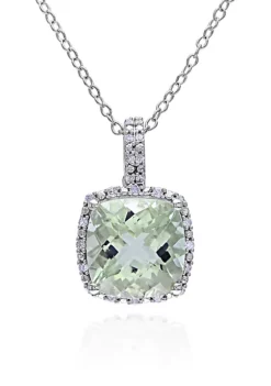 Brand new 😍 Green Amethyst and Diamond Pendant in Sterling Silver by Belk & Co. ❤️