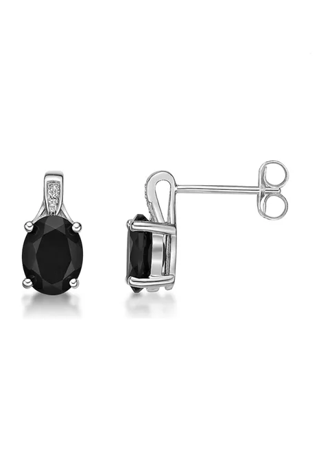 Best Pirce 🔥 3.2 ct. t.w. Black Onyx and Diamond Accent Earrings in Sterling Silver by Belk & Co. ⌛ 1 Best Pirce 🔥 3.2 ct. t.w. Black Onyx and Diamond Accent Earrings in Sterling Silver by Belk & Co. ⌛