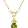 Best deal 🧨 14K Gold 7x5 Oval Peridot Diamond Accent Pendant by Belk & Co. 🎉