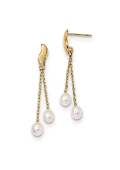 Best reviews of ✔️ 14K Yellow Gold 4-5mm White Rice Freshwater Cultured Pearl Dangle Post Earrings by Belk & Co. 🌟 -DealsBelk & Co. Store Belk 34452
