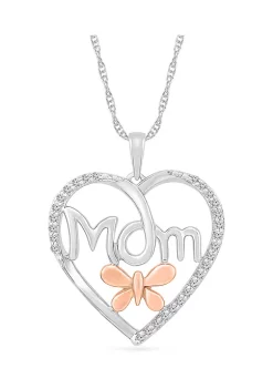 Cheapest ๐ 1/6 ct. t.w. Diamond Heart Mom Pendant in Sterling Silver & 10K Rose Gold by Belk & Co. ๐ 5 Cheapest ๐ 1/6 ct. t.w. Diamond Heart Mom Pendant in Sterling Silver & 10K Rose Gold by Belk & Co. ๐ -DealsBelk & Co. Store Belk 34462