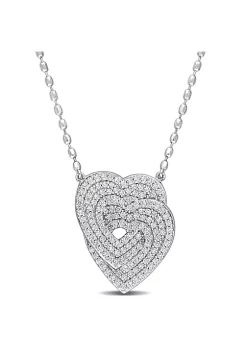 Coupon 👍 Lab Created 1.45 ct. t.g.w. Created White Sapphire Interlocking Hearts Pendant with Chain in Sterling Silver by Belk & Co. 🛒 -DealsBelk & Co. Store Belk 34471