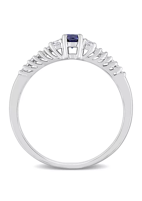 Buy ๐ Lab Created Created Blue and Created White Sapphire and Diamond Accent Ring in Sterling Silver by Belk & Co. โค๏ธ 5 Buy ๐ Lab Created Created Blue and Created White Sapphire and Diamond Accent Ring in Sterling Silver by Belk & Co. โค๏ธ - Image 5