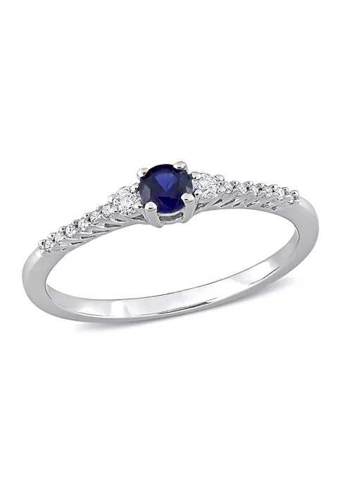 Buy ๐ Lab Created Created Blue and Created White Sapphire and Diamond Accent Ring in Sterling Silver by Belk & Co. โค๏ธ 6 Buy ๐ Lab Created Created Blue and Created White Sapphire and Diamond Accent Ring in Sterling Silver by Belk & Co. โค๏ธ - Image 6