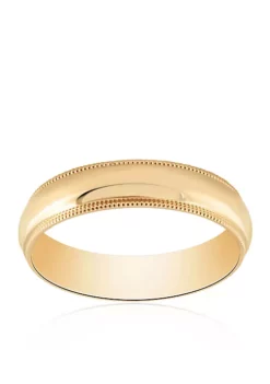 Best reviews of ❤️ Polished Comfort Fit Milgrain Ring in 10k Yellow Gold by Belk & Co. 👏 -DealsBelk & Co. Store Belk 3449