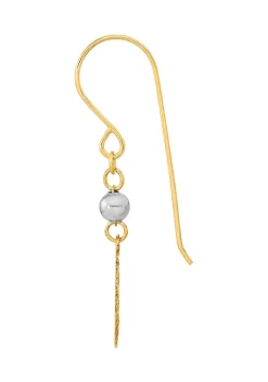 Top 10 🎉 14K Two-Tone Polished Satin and Diamond-cut Heart Dangle Shepherd Hook Earrings by Belk & Co. 🔔 -DealsBelk & Co. Store Belk 34491