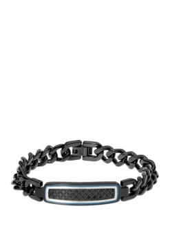 Top 10 🎉 Stainless Steel Id Bracelet with Black Ip and Blue Enamel by Belk & Co. 💯