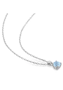 Flash Sale ✔️ 2-Piece Set of 3 ct. t.g.w. Sky Blue Topaz Solitaire Earrings and Pendant with Chain in Sterling Silver by Belk & Co. 🎉 -DealsBelk & Co. Store Belk 34515
