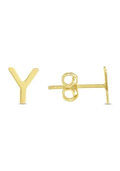 Flash Sale ๐ฅฐ 14KY Yellow Gold Initial-Y Post Earring by Belk & Co. ๐