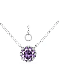 Brand new ⭐ 1ct. 7MM Round Amethyst and White Topaz Crown Necklace on 16 inch Chain with Extender, Sterling Silver by Belk & Co. 🥰