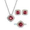 Best deal 🛒 Ruby and Lab Created White Sapphire Necklace, Earring and Ring Set in Sterling Silver by Belk & Co. 🤩