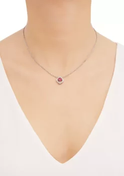 Best deal 🛒 Ruby and Lab Created White Sapphire Necklace, Earring and Ring Set in Sterling Silver by Belk & Co. 🤩 -DealsBelk & Co. Store Belk 34530