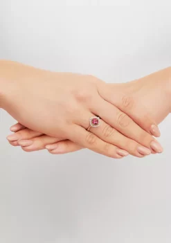 Best deal 🛒 Ruby and Lab Created White Sapphire Necklace, Earring and Ring Set in Sterling Silver by Belk & Co. 🤩 -DealsBelk & Co. Store Belk 34535