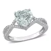 Brand new 👏 Heart Aquamarine 1/5 CT TW Diamond Infinity Ring in 14k White Gold by Belk & Co. ✔️