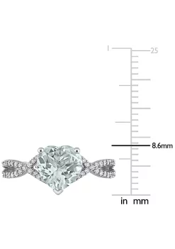 Brand new 👏 Heart Aquamarine 1/5 CT TW Diamond Infinity Ring in 14k White Gold by Belk & Co. ✔️ -DealsBelk & Co. Store Belk 34556