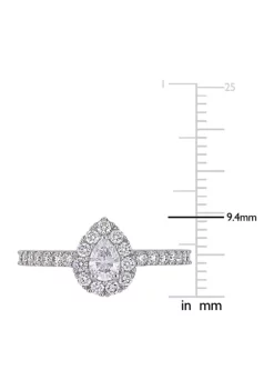 Buy 😀 1 ct. t.w. Diamond Pear-Cut Halo Engagement Ring in 14k White Gold by Belk & Co. 👍 -DealsBelk & Co. Store Belk 34561