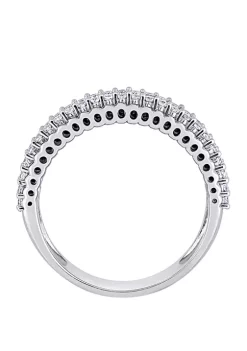 Hot Sale ❤️ 1/2 ct. t.w. Diamond Double Row Eternity Ring in 14K White Gold by Belk & Co. 👏 -DealsBelk & Co. Store Belk 34568