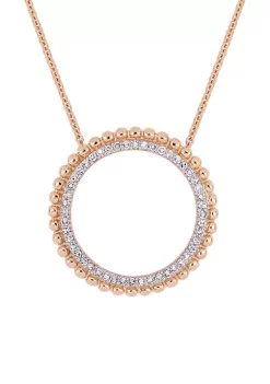 Best Pirce 👏 1/4 ct. t.w. Diamond Circle Necklace in 14K Rose Gold by Belk & Co. 💯
