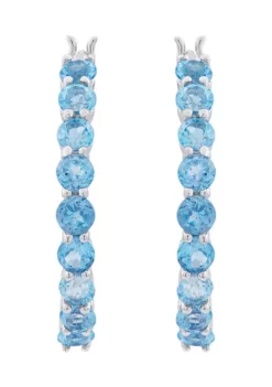 Discount 🌟 Blue Topaz Hoop Earrings in Sterling Silver by Belk & Co. ✨ -DealsBelk & Co. Store Belk 3459