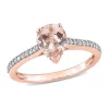 New 🎉 7/8 ct. t.w. Morganite and 1/8 ct. t.w. Diamond Teardrop Engagement Ring in 10k Rose Gold by Belk & Co. 🎁