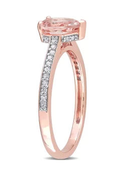 New 🎉 7/8 ct. t.w. Morganite and 1/8 ct. t.w. Diamond Teardrop Engagement Ring in 10k Rose Gold by Belk & Co. 🎁 -DealsBelk & Co. Store Belk 34599