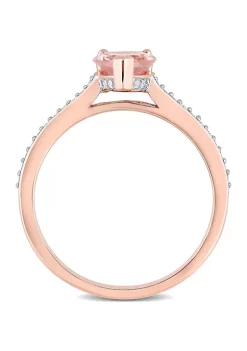 New 🎉 7/8 ct. t.w. Morganite and 1/8 ct. t.w. Diamond Teardrop Engagement Ring in 10k Rose Gold by Belk & Co. 🎁 -DealsBelk & Co. Store Belk 34600