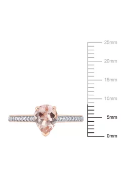 New 🎉 7/8 ct. t.w. Morganite and 1/8 ct. t.w. Diamond Teardrop Engagement Ring in 10k Rose Gold by Belk & Co. 🎁 -DealsBelk & Co. Store Belk 34601