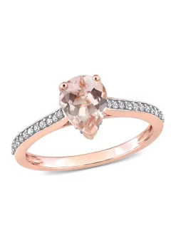 New 🎉 7/8 ct. t.w. Morganite and 1/8 ct. t.w. Diamond Teardrop Engagement Ring in 10k Rose Gold by Belk & Co. 🎁 -DealsBelk & Co. Store Belk 34603