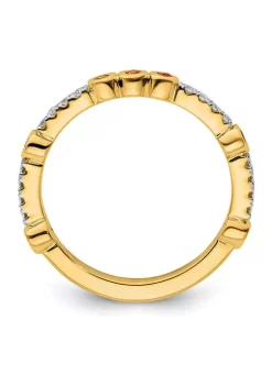 Budget 🛒 1/5 ct. t.w. Citrine and 1/10 ct. t.w. Diamond Stackable Expressions Ring in 14K Gold by Belk & Co. 🎉 -DealsBelk & Co. Store Belk 34605