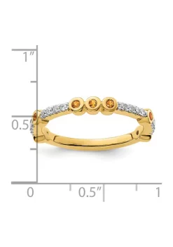 Budget 🛒 1/5 ct. t.w. Citrine and 1/10 ct. t.w. Diamond Stackable Expressions Ring in 14K Gold by Belk & Co. 🎉 -DealsBelk & Co. Store Belk 34606