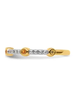 Budget 🛒 1/5 ct. t.w. Citrine and 1/10 ct. t.w. Diamond Stackable Expressions Ring in 14K Gold by Belk & Co. 🎉 -DealsBelk & Co. Store Belk 34607