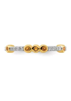 Budget 🛒 1/5 ct. t.w. Citrine and 1/10 ct. t.w. Diamond Stackable Expressions Ring in 14K Gold by Belk & Co. 🎉 -DealsBelk & Co. Store Belk 34608