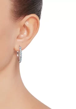 Discount 🌟 Blue Topaz Hoop Earrings in Sterling Silver by Belk & Co. ✨ -DealsBelk & Co. Store Belk 3461