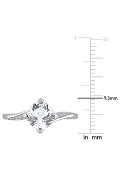 Best Pirce ⭐ Lab Created 1.96 ct. t.g.w. Created White Sapphire and Diamond Accent Ring in 10K White Gold by Belk & Co. 💯 -DealsBelk & Co. Store Belk 34632