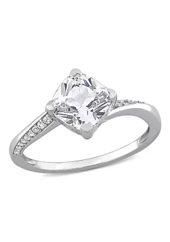 Best Pirce ⭐ Lab Created 1.96 ct. t.g.w. Created White Sapphire and Diamond Accent Ring in 10K White Gold by Belk & Co. 💯 -DealsBelk & Co. Store Belk 34633