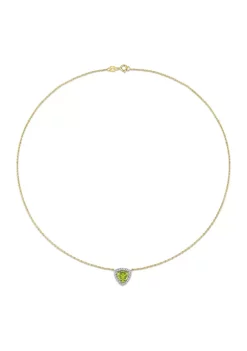 Coupon 🔔 1.5 CT TGW Peridot and White Topaz Trillion Halo Necklace in 10k Yellow Gold by Belk & Co. 💯 -DealsBelk & Co. Store Belk 34646