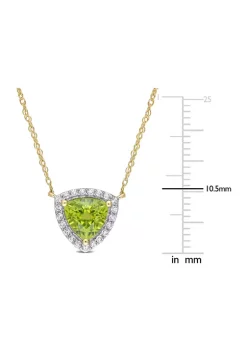 Coupon 🔔 1.5 CT TGW Peridot and White Topaz Trillion Halo Necklace in 10k Yellow Gold by Belk & Co. 💯 -DealsBelk & Co. Store Belk 34647