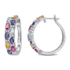 Outlet 🎉 6 ct. t.w. Multi Gemstone Hoop Earrings in Sterling Silver by Belk & Co. 😉