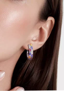 Outlet 🎉 6 ct. t.w. Multi Gemstone Hoop Earrings in Sterling Silver by Belk & Co. 😉 -DealsBelk & Co. Store Belk 34653