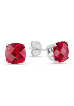 Buy 🔔 5 ct. t.w. Lab Created Ruby Cushion-Cut Stud Earrings in Sterling Silver by Belk & Co. ❤️