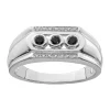 Coupon 👏 Men's 1/4 ct. t.w. White and Black Diamond Ring in Rhodium Plated Sterling Silver by Belk & Co. ✨