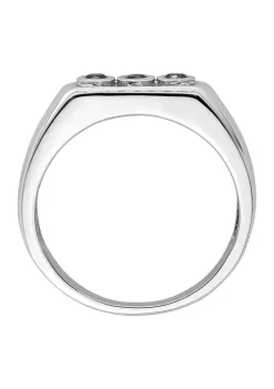Coupon 👏 Men's 1/4 ct. t.w. White and Black Diamond Ring in Rhodium Plated Sterling Silver by Belk & Co. ✨ -DealsBelk & Co. Store Belk 34674