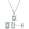 Wholesale 🔔 2-Piece Set of 2.85 ct. t.g.w. Aquamarine Solitaire Earrings and Pendant with Chain in Sterling Silver by Belk & Co. 😉